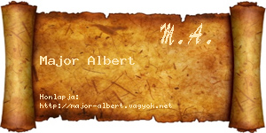 Major Albert névjegykártya